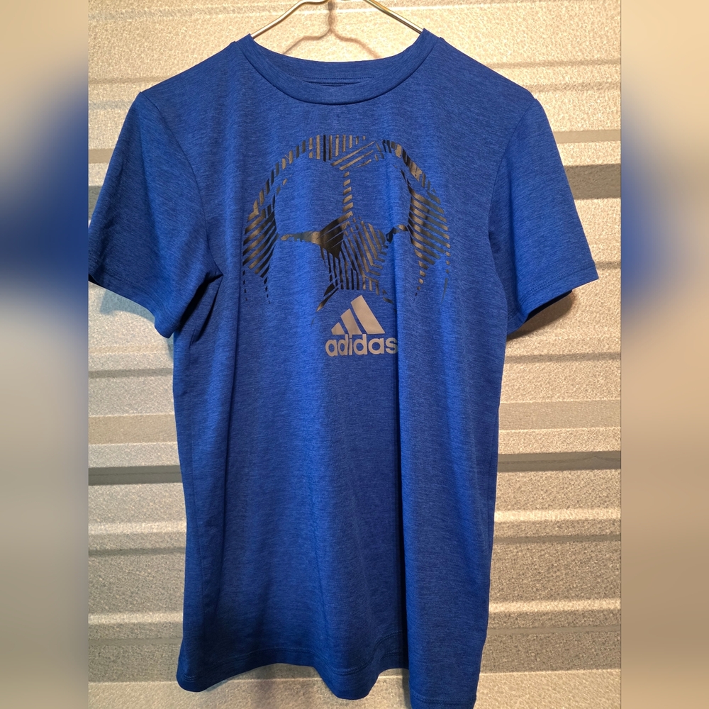 Adidas Men's Blue Soccer Graphic Tee